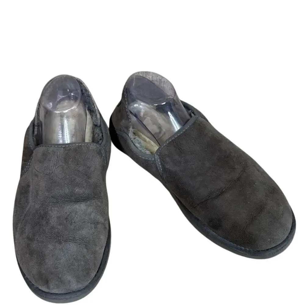 UGG Kenton Suede Slip On Slippers Shoes Gray Size 11